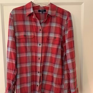 Madewell Red Plaid Button Up | Size S